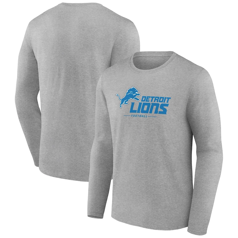 Men's Detroit Lions Logo Team Lockup Long Sleeve T-Shirt