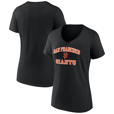 Women's Black San Francisco Giants Heart and Soul V-Neck T-Shirt