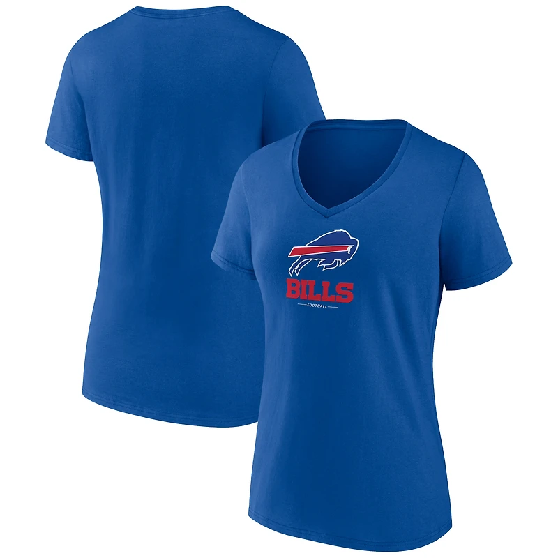 Women's Royal Buffalo Bills Logo Team Lockup V-Neck T-Shirt