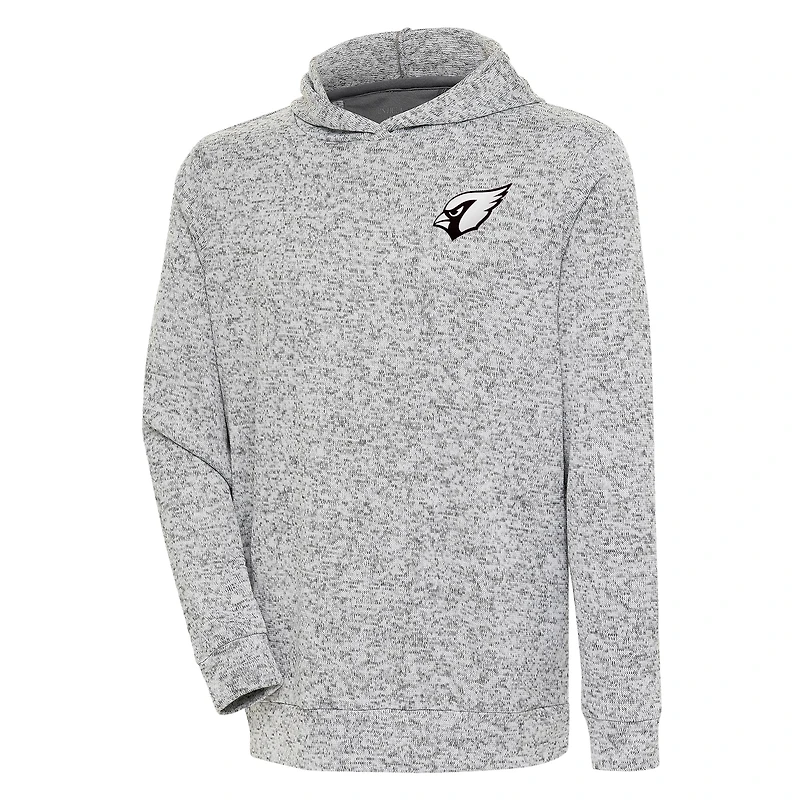 Men's Antigua Heather Gray Arizona Cardinals Metallic Logo Absolute Pullover Hoodie