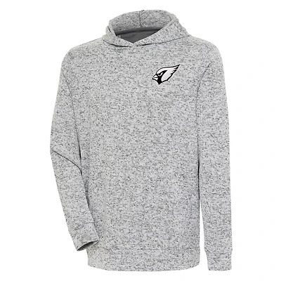 Men's Antigua Heather Gray Arizona Cardinals Metallic Logo Absolute Pullover Hoodie