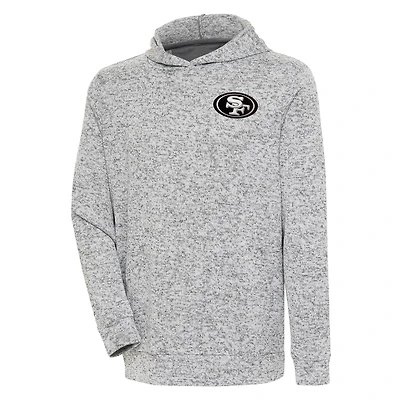 Men's Antigua Heather Gray San Francisco 49ers Metallic Logo Absolute Pullover Hoodie