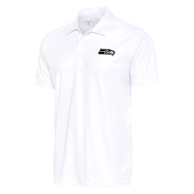 Men's Antigua White Seattle Seahawks Metallic Logo Big & Tall Tribute Polo