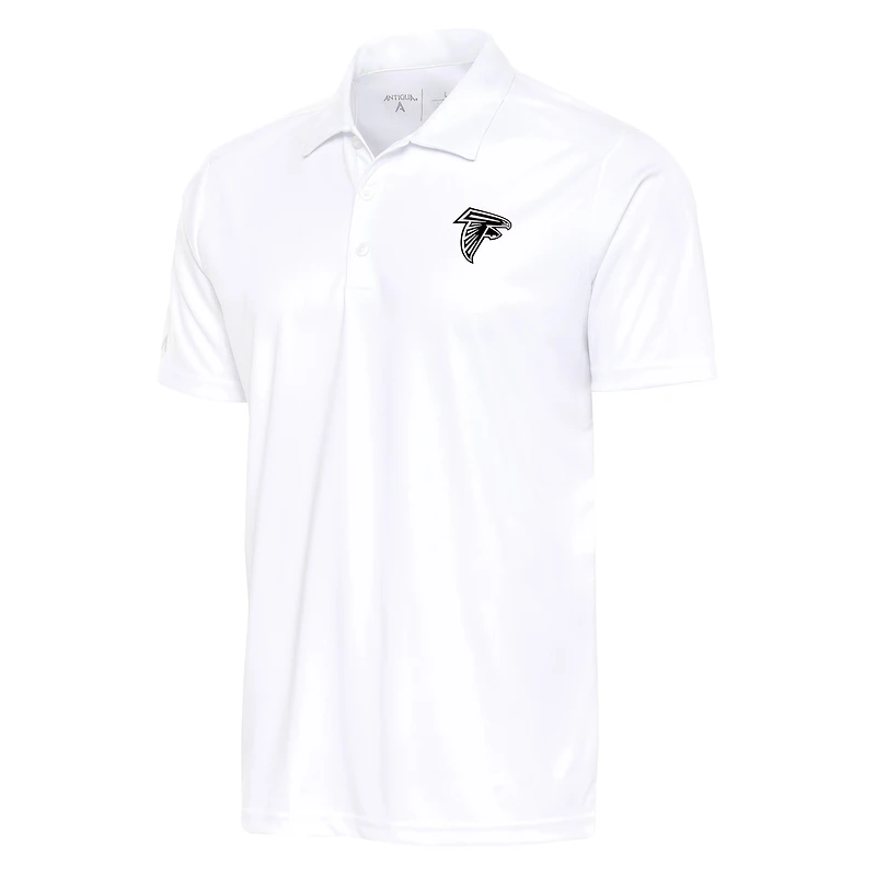 Men's Antigua White Atlanta Falcons Metallic Logo Tribute Polo