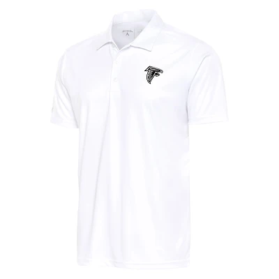 Men's Antigua White Atlanta Falcons Metallic Logo Tribute Polo