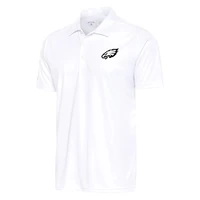 Men's Antigua White Philadelphia Eagles Metallic Logo Tribute Polo