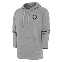 Men's Antigua Heather Gray Indianapolis Colts Metallic Logo Victory Pullover Hoodie