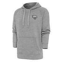 Men's Antigua Heather Gray Jacksonville Jaguars Metallic Logo Victory Pullover Hoodie