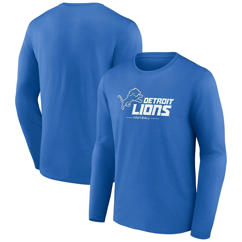 Men's Detroit Lions Logo Team Lockup Long Sleeve T-Shirt
