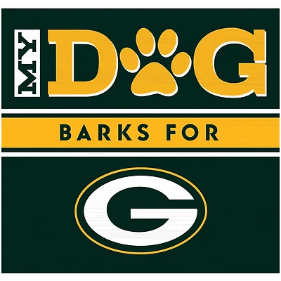 Imperial Green Bay Packers 10" x 10.5" Dog Barks Wood Wall Art