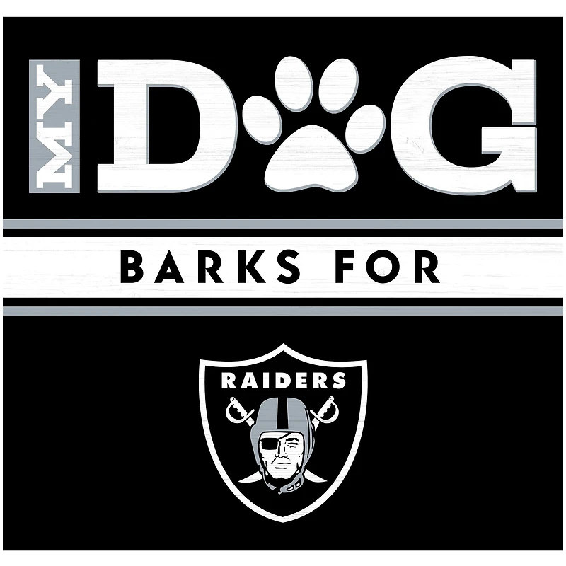 Imperial Las Vegas Raiders 10" x 10.5" Dog Barks Wood Wall Art