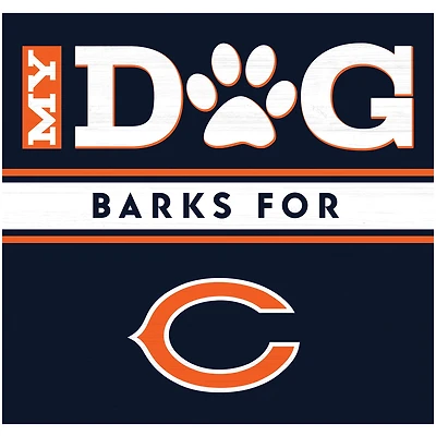 Imperial Chicago Bears 10" x 10.5" Dog Barks Wood Wall Art