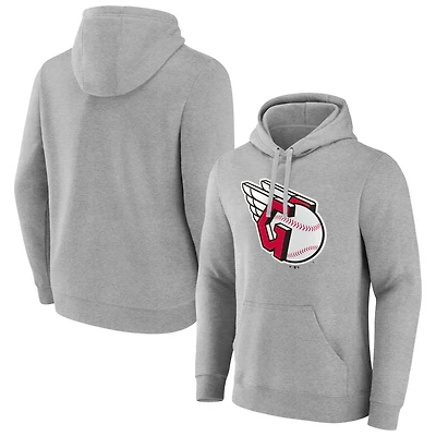 Men's Gray Cleveland Guardians Official Team Logo Pullover Hoodie