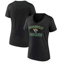 Women's Black Jacksonville Jaguars Victory Arch Team V-Neck T-Shirt