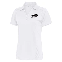 Women's Antigua White Buffalo Bills Metallic Logo Tribute Polo