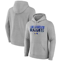 Men's Heather Gray Los Angeles Rams Team Fade Out Fitted Pullover Hoodie