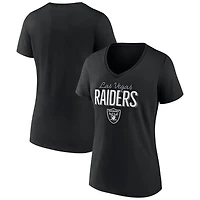 Women's Black Las Vegas Raiders Nostalgia V-Neck T-Shirt