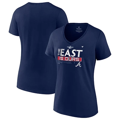 Women's Fanatics Navy Atlanta Braves 2022 NL East Division Champions Locker Room V-Neck T-Shirt