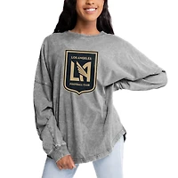 Women's Gameday Couture Gray LAFC Faded Wash Pullover Sweatshirt