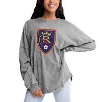 Women's Gameday Couture Gray Real Salt Lake Faded Wash Pullover Sweatshirt