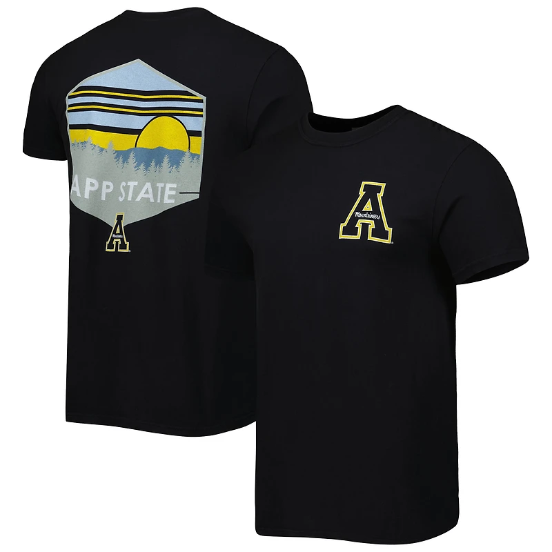 Men's Black Appalachian State Mountaineers Landscape Shield T-Shirt
