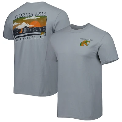 Men's Gray Florida A&M Rattlers Campus Scenery Comfort Color T-Shirt