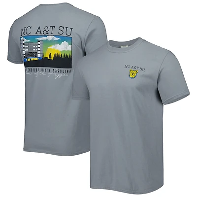Men's Gray North Carolina A&T Aggies Campus Scenery Comfort Color T-Shirt