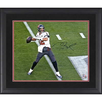 Tom Brady Tampa Bay Buccaneers Framed Autographed Super Bowl LV Champions 16" x 20" Super Bowl LV Action Photograph