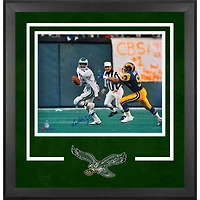 Randall Cunningham Philadelphia Eagles Autographed Framed 16" x 20" White Jersey Scramble Photograph