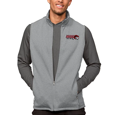 Men's Antigua Heather Gray Winston-Salem State Rams Course Full-Zip Vest