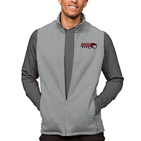 Men's Antigua Heather Gray Winston-Salem State Rams Course Full-Zip Vest