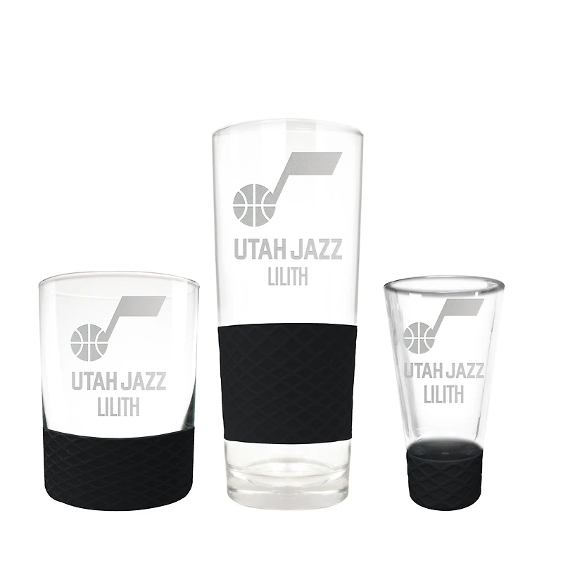 Utah Jazz 3-Piece Personalized Homegating Glassware Set