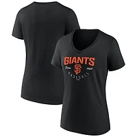 Women's Black San Francisco Giants Live For It Team V-Neck T-Shirt