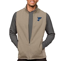 Men's Antigua Oatmeal St. Louis Blues Course Full-Zip Vest