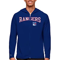 Men's Antigua Royal New York Rangers Legacy Full-Zip Hoodie