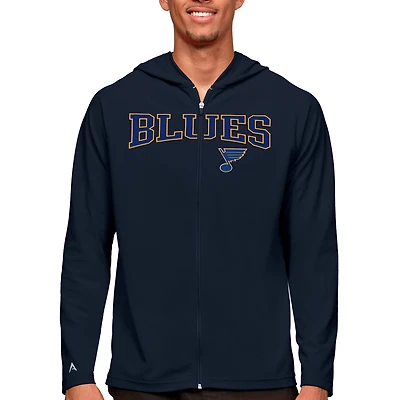 Men's Antigua Navy St. Louis Blues Legacy Full-Zip Hoodie