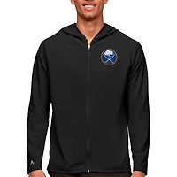 Men's Antigua Black Buffalo Sabres Logo Legacy Full-Zip Hoodie