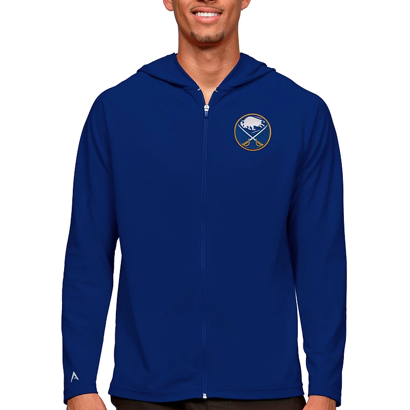 Men's Antigua Royal Buffalo Sabres Logo Legacy Full-Zip Hoodie