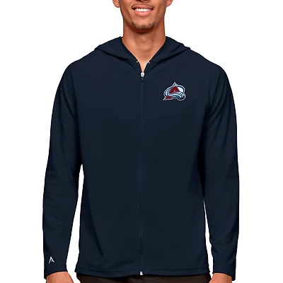 Men's Antigua Navy Colorado Avalanche Logo Legacy Full-Zip Hoodie