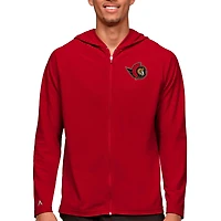 Men's Antigua Red Ottawa Senators Logo Legacy Full-Zip Hoodie