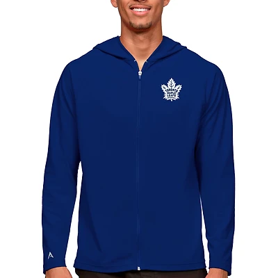 Men's Antigua Royal Toronto Maple Leafs Logo Legacy Full-Zip Hoodie