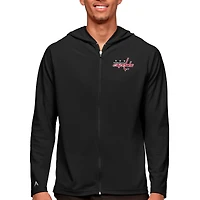 Men's Antigua Black Washington Capitals Logo Legacy Full-Zip Hoodie