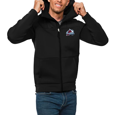 Men's Antigua Black Colorado Avalanche Protect Full-Zip Hoodie