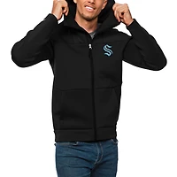 Men's Antigua Black Seattle Kraken Protect Full-Zip Hoodie