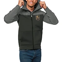 Men's Antigua Steel/Charcoal Vegas Golden Knights Protect Full-Zip Hoodie