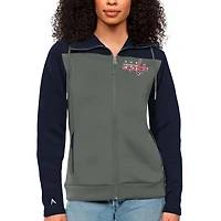 Women's Antigua Navy/Steel Washington Capitals Protect Full-Zip Hoodie