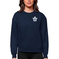 Women's Antigua Navy Toronto Maple Leafs Primary Logo Victory Crewneck Pullover Sweatshirt