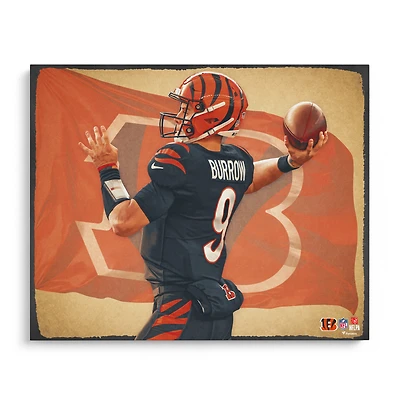 Joe Burrow Cincinnati Bengals Unsigned 16" x 20" Photo Print - Designed by Artist Brian Konnick