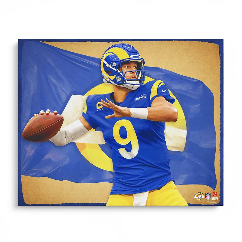 Matthew Stafford Los Angeles Rams Unsigned 16" x 20" Photo Print - Designed by Artist Brian Konnick