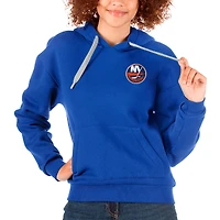 Women's Antigua Royal New York Islanders Primary Logo Victory Pullover Hoodie